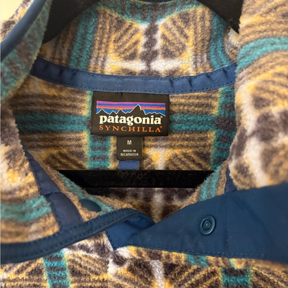 Patagonia Womens Synchilla Snap-T Pullover Medium Snow Beam Pale Periwinkle - Picture 3 of 6